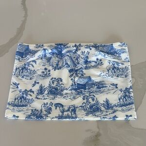 Edikted White and Blue Fabric with Pink Label